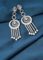 Shimmer Cocktail Danglers (Silver) EAR000734 - Image 2