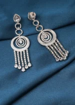 Shimmer Cocktail Danglers (Silver) EAR000734 - Image 3