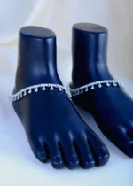 Shimmer Drop Payal (Silver) ANK000836 - Image 2