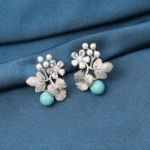 Shimmer Firoza Earrings (Silver) EAR000748