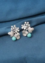 Shimmer Firoza Earrings (Silver) EAR000748