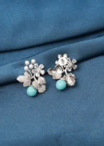 Shimmer Firoza Earrings (Silver) EAR000748 - Image 3