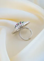 Shimmer Multicolor Cocktail Ring (Silver) RING01443 - Image 3