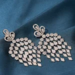 Shimmery Waterfall Earrings (Silver) EAR000491