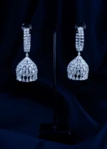 Silver Drape Jhumkas (Silver) EAR001745