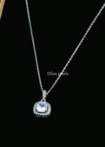 Silver Glow Cushion Necklace Set (Silver) NEC002577 - Image 2