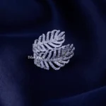 Silver Leaf Sparkle Ring (Silver) RING02278