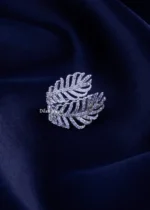 Silver Leaf Sparkle Ring (Silver) RING02278