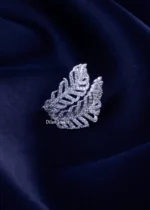 Silver Leaf Sparkle Ring (Silver) RING02278 - Image 2