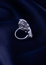 Silver Leaf Sparkle Ring (Silver) RING02278 - Image 3