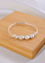 Silver Pebbles Baby Bangle (Silver) BABY01866 - Image 2