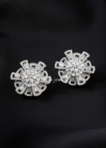 Silver Plated Diamond Earrings- EAR002851 - Image 2