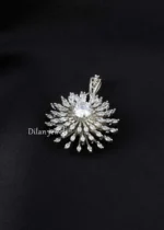 Silver Plated Diamond Pendant Set- PSET02824 - Image 2