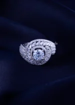 Silver Plated Wave Statement Ring (Silver) RING02370