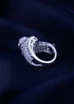 Silver Plated Wave Statement Ring (Silver) RING02370 - Image 3
