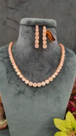 Single Line Diamond Set (Rose-Gold)- NEC08122209