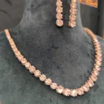 Single Line Diamond Set (White-Gold)- NEC08122202