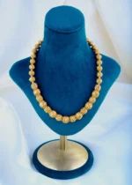 Single Line Matar Mala Necklace Set (Antique Gold) NEC000822 - Image 2