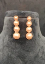 Single-Line Pearl Diamond Necklace Set (Rose-Gold)- NEC30012311 - Image 2