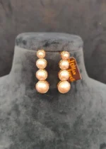 Single-Line Pearl Diamond Necklace Set (Yellow-Gold)- NEC30012303 - Image 2