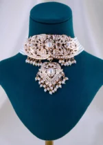 Sitara Jadau Choker Set (Yellow Gold) NEC002105 - Image 3