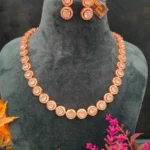 Solitaire Diamond Necklace Set (Rose-Gold)- NEC15122214