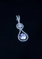 Solitaire elongated Locket set (Silver) PSET01350 - Image 2