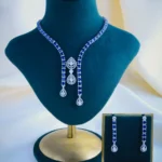 Sophisticated Diamond Blue Elegance Set (Silver) NEC000874