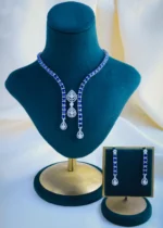 Sophisticated Diamond Blue Elegance Set (Silver) NEC000874