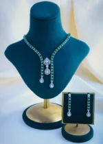 Sophisticated Diamond Green Elegance Set (Silver) NEC000873