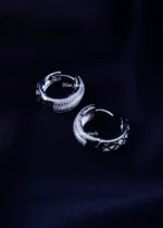 Sparkle Line German Silver Hoops (Silver) EAR002253 - Image 3