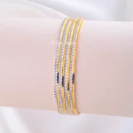 Sparkle Line Slim Plated Bangles (Yellow Gold) BAN002272