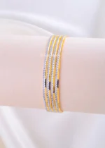 Sparkle Line Slim Plated Bangles (Yellow Gold) BAN002272