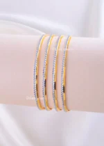 Sparkle Line Slim Plated Bangles (Yellow Gold) BAN002272 - Image 2