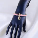 Sparkle Pink Dual Band Bracelet (Yellow Gold) BRA002205