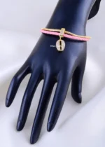 Sparkle Pink Dual Band Bracelet (Yellow Gold) BRA002205 - Image 2