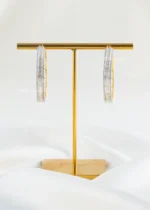 Sparkling Baguette Diamond Hoops (Yellow Gold) EAR002433