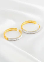Sparkling Baguette Diamond Hoops (Yellow Gold) EAR002433 - Image 3