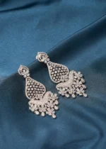 Sparkling Silver Earrings (Silver) EAR000484 - Image 2