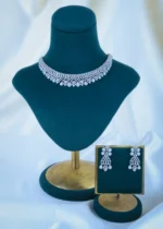 Sparkling Silver Necklace Set (Silver) NEC001090