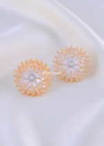 Sparkling Sunburst Earrings (Yellow Gold) EAR002186 - Image 2