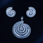 Spiral Bagguette Pendant Set (Silver) PSET01346