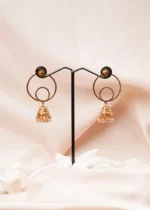 Spiral Diamond Jhumka (Yellow Gold) EAR000779 - Image 2
