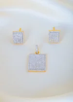 Square Diamond Locket Set (Yellow Gold) PSET01448