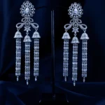Starlit Cascade Tassel Earrings (Silver) EAR001595