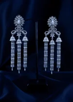 Starlit Cascade Tassel Earrings (Silver) EAR001595