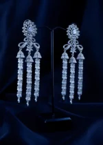 Starlit Cascade Tassel Earrings (Silver) EAR001595 - Image 2
