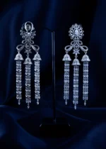 Starlit Cascade Tassel Earrings (Silver) EAR001595 - Image 3