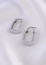 Starlit Rectangle Hoops (Antique Silver) EAR001895