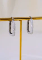 Starlit Rectangle Hoops (Antique Silver) EAR001895 - Image 2